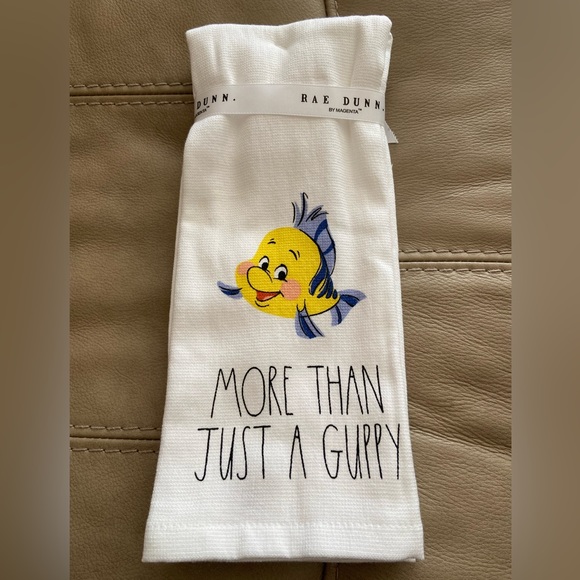 Set of 2 Rae Dunn/Disney Princess towels with Flounder from the Little Mermaid. - Picture 2 of 3